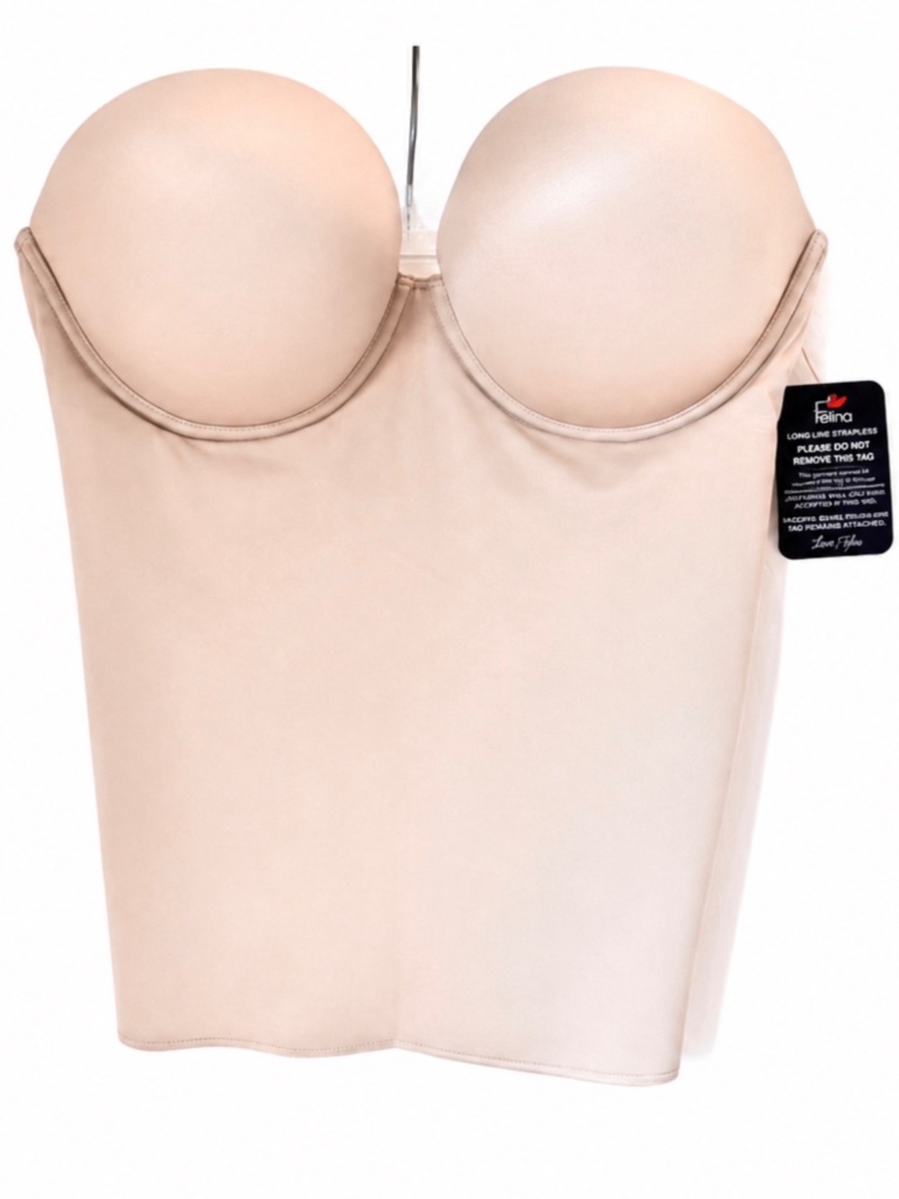 NWT Felina 8704 Bridal Longline Strapless Bustier Bra 36D Nude